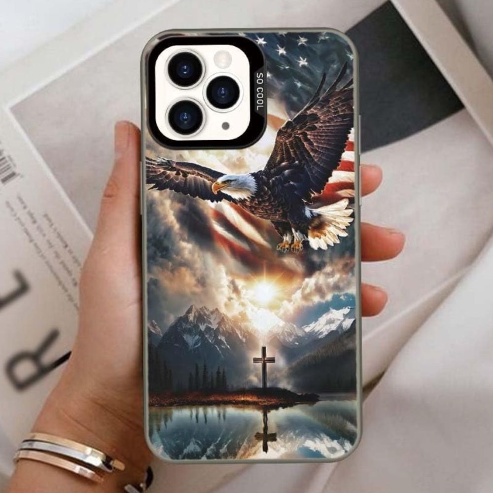 Eagle American Flag Case Compatible with iPhone 15 Pro Max 6.7 inch, Non-Slip